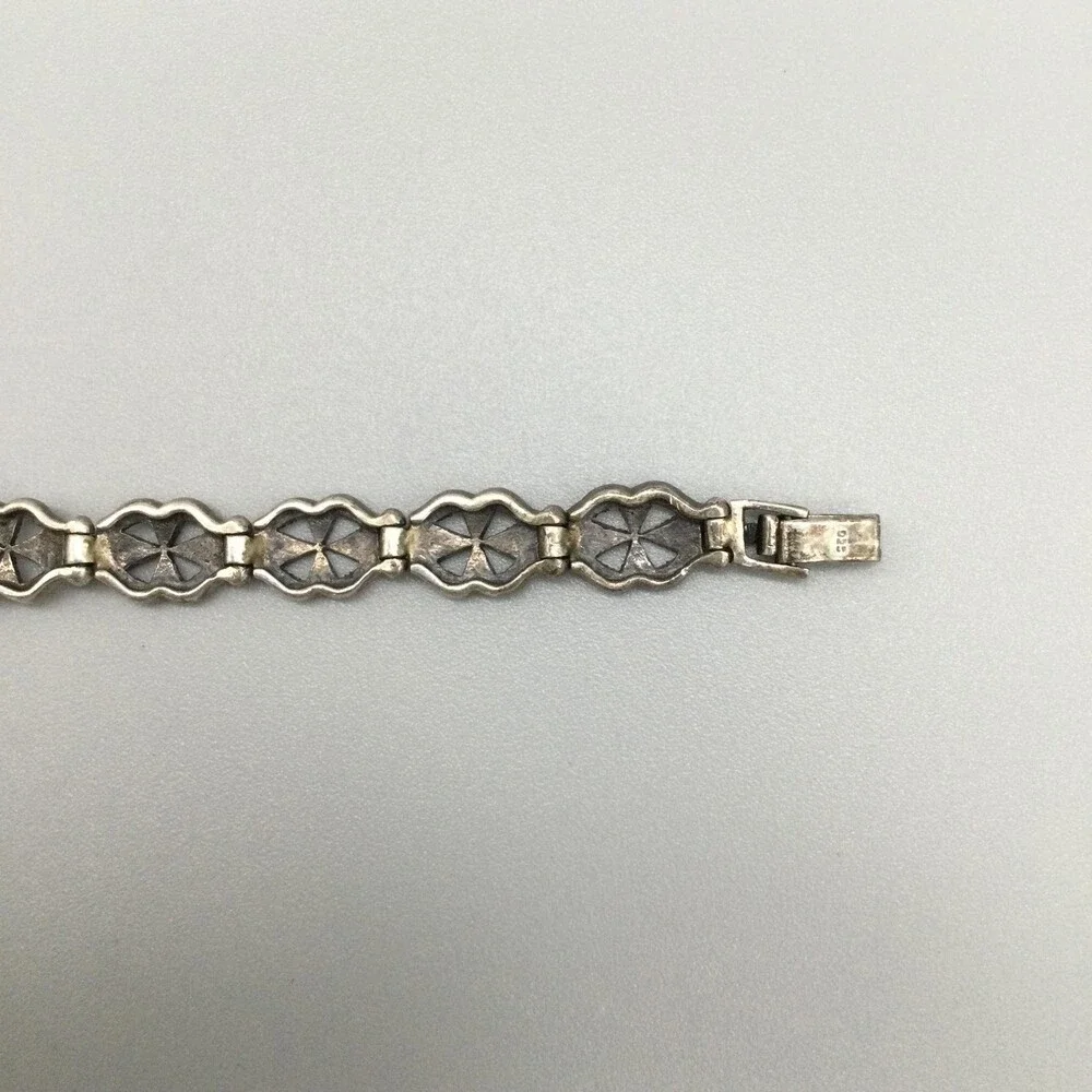 Vintage Marcasite Womens Watch 20mm 925 Sterling Silver New Battery 7.25